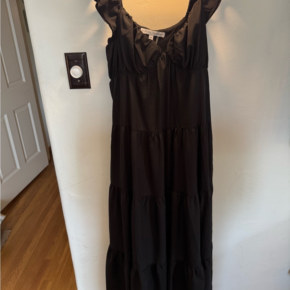 English Factory Black Ruffled Dress